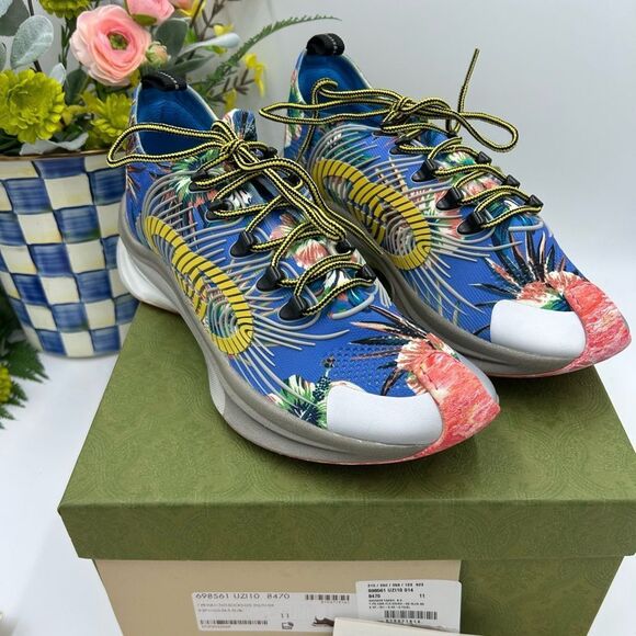 Men’s Gucci blue run low top sneakers size 11 made in Italy - Picture 1 of 8